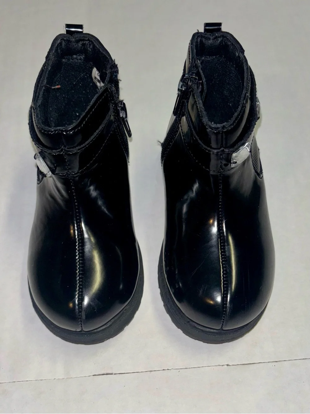 OshKosh B'gosh Girls Black Patent Ankle Booties